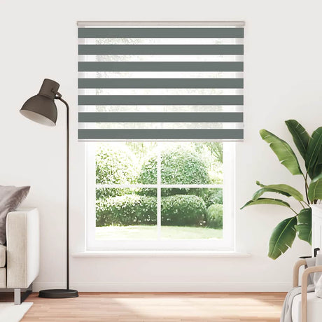 VidaXL zebra rullegardin 155x200 cm stofbredde 150,9 cm mørkegrå