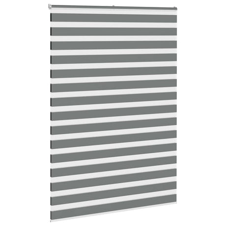 VidaXL zebra rullegardin 155x200 cm stofbredde 150,9 cm mørkegrå