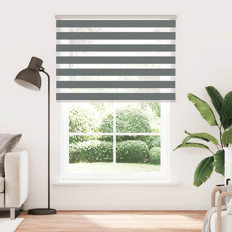 Vidaxx zebra rullegardin 160x200 cm stofbredde 155,9 cm mørkegrå