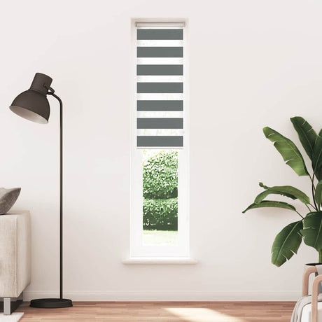 VidaXL zebra rullegardin 50x230 cm stofbredde 45,9 cm mørkegrå