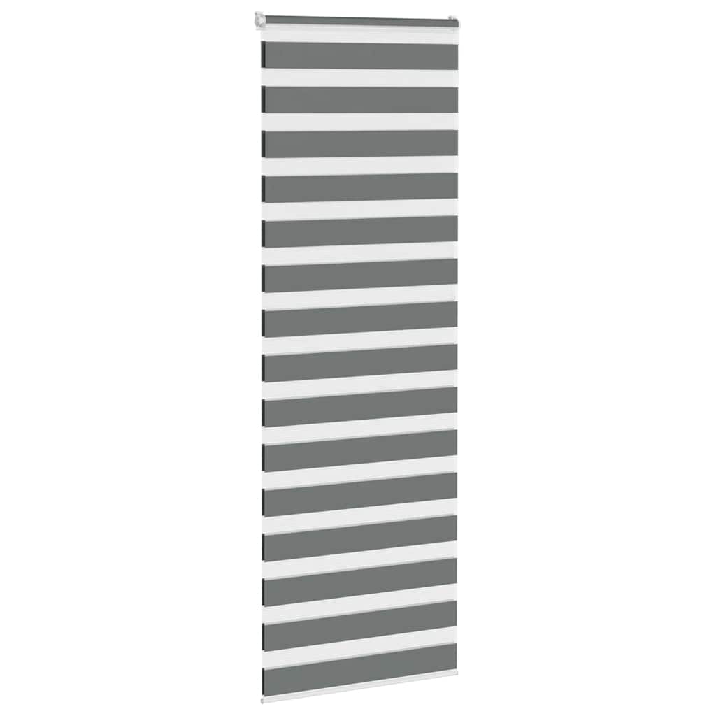 VidaXL zebra rullegardin 80x230 cm stofbredde 75,9 cm mørkegrå