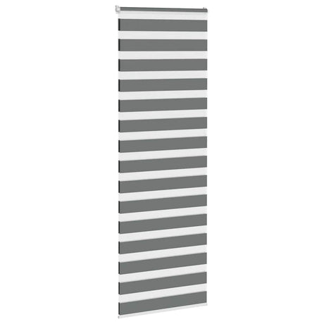 VidaXL zebra rullegardin 90x230 cm stofbredde 85,9 cm mørkegrå
