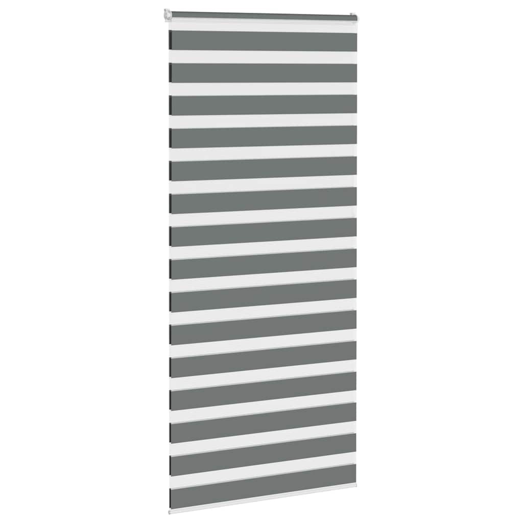 VidaXL zebra rullegardin 100x230 cm stofbredde 95,9 cm mørkegrå