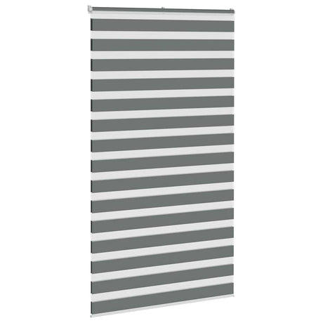 VidaXL zebra rullegardin 120x230 cm stofbredde 115,9 cm mørkegrå