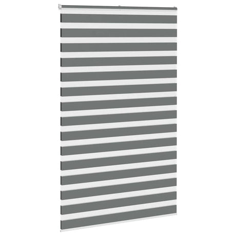 VidaXL zebra rullegardin 140x230 cm stofbredde 135,9 cm mørkegrå