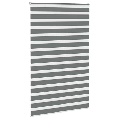 VidaXL zebra rullegardin 145x230 cm stofbredde 140,9 cm mørkegrå