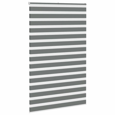 VidaXL zebra rullegardin 150x230 cm stofbredde 145,9 cm mørkegrå