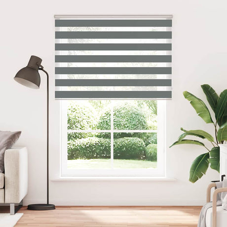 Vidaxx zebra rullegardin 155x230 cm stofbredde 150,9 cm mørkegrå