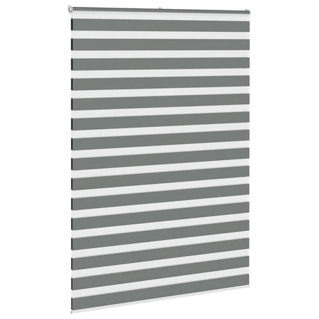 VidaXL zebra rullegardin 160x230 cm stofbredde 155,9 cm mørkegrå