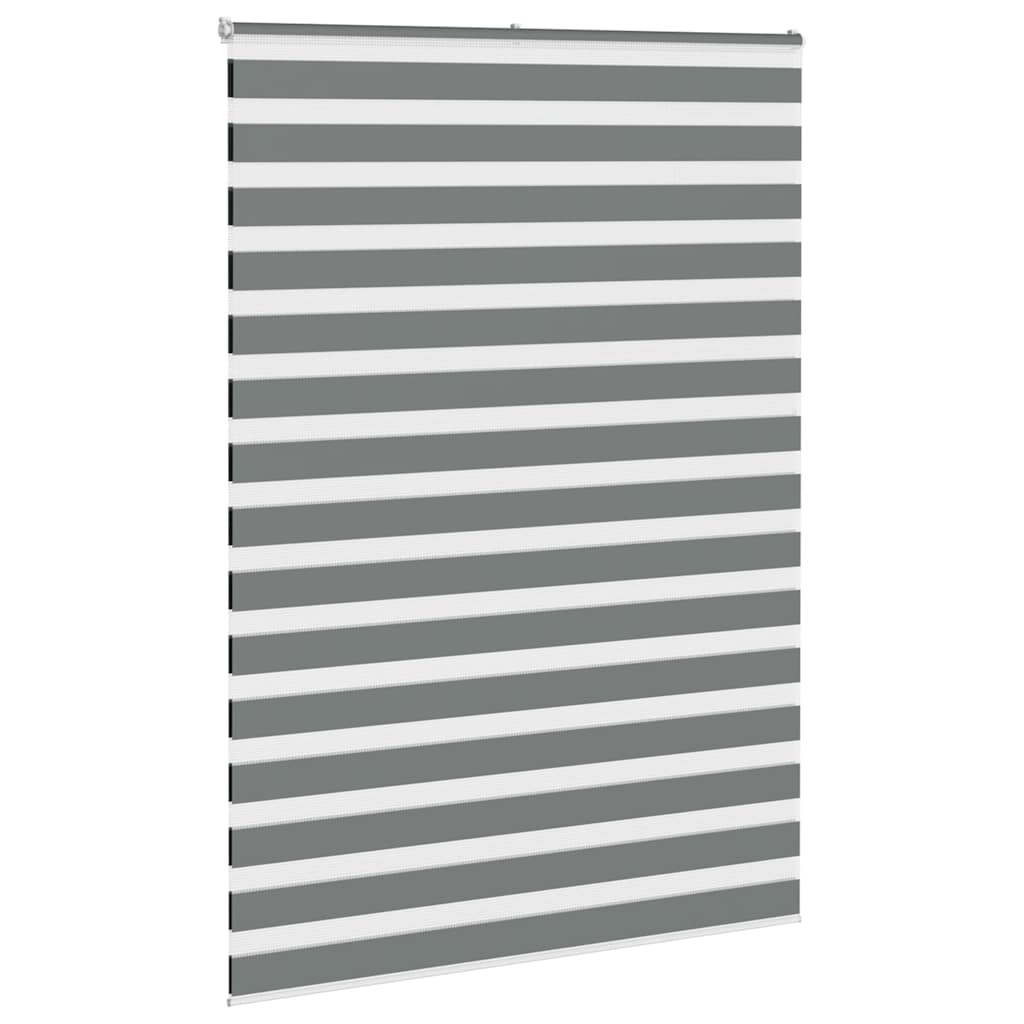 VidaXL zebra rullegardin 165x230 cm stofbredde 160,9 cm mørkegrå