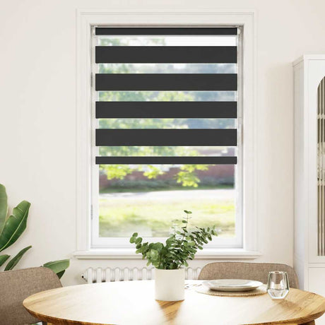 VidaXL zebra rullegardin 80x100 cm stofbredde 75,9 cm sort