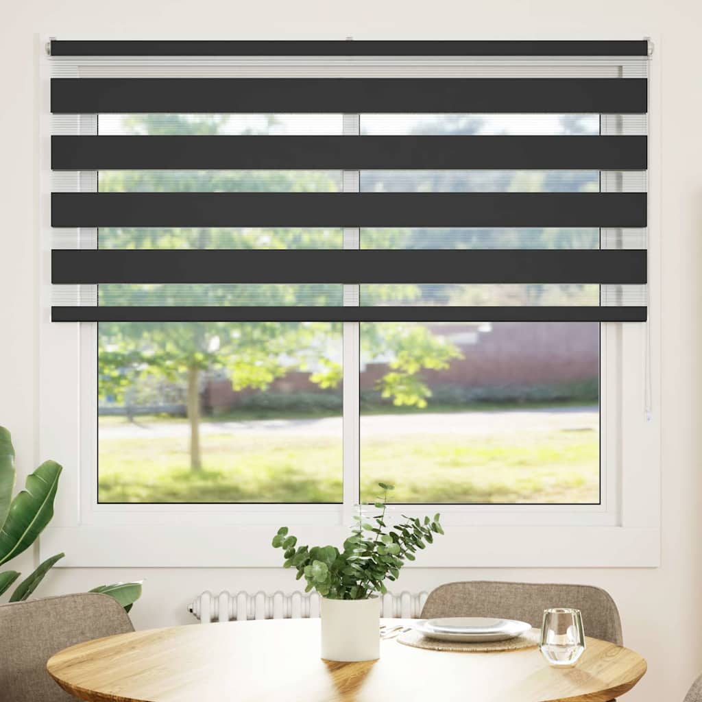 Vidaxx zebra rullegardin 155x100 cm stofbredde 150,9 cm sort