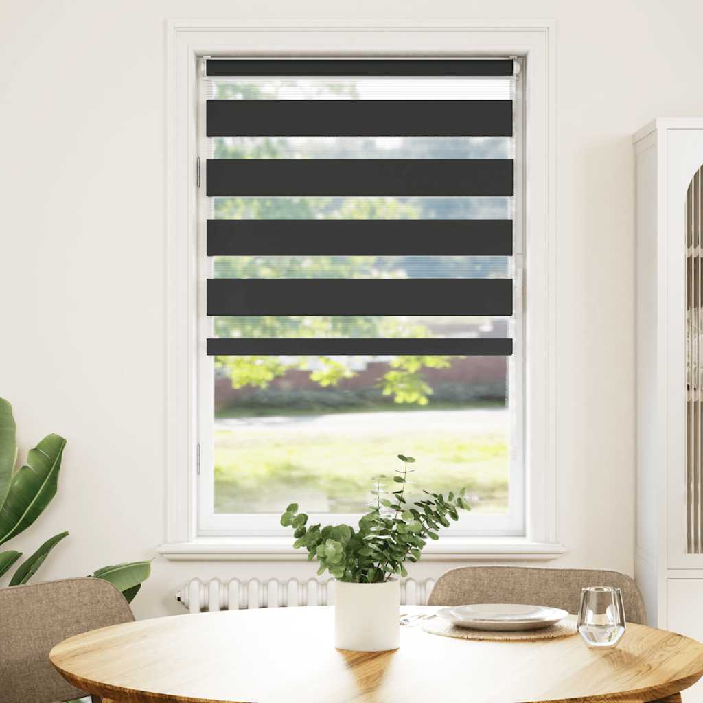 VidaXL zebra rullegardin 85x150 cm stofbredde 80,9 cm sort