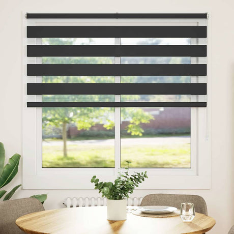 VidaXL zebra rullegardin 145x150 cm stofbredde 140,9 cm sort