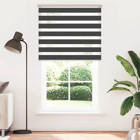 VidaXL zebra rullegardin 130x200 cm stofbredde 125,9 cm sort