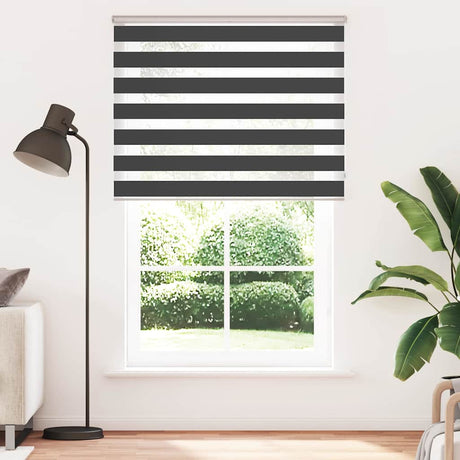 VidaXL zebra rullegardin 140x200 cm stofbredde 135,9 cm sort