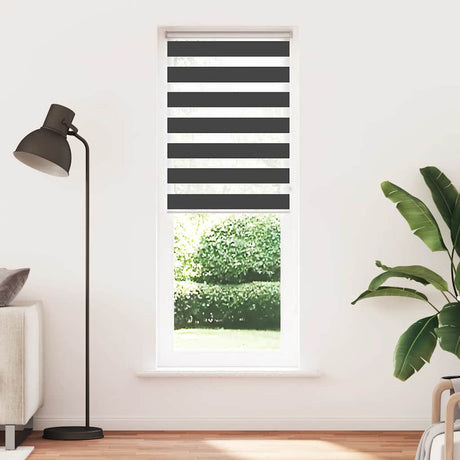 VidaXL zebra rullegardin 80x230 cm stofbredde 75,9 cm sort