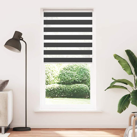 VidaXL zebra rullegardin 110x230 cm stofbredde 105,9 cm sort