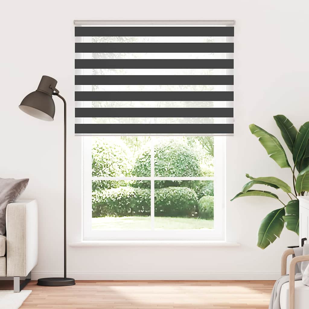 VidaXL zebra rullegardin 160x230 cm stofbredde 155,9 cm sort