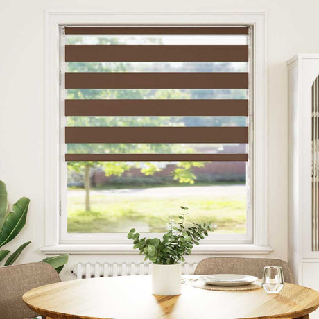VidaXL zebra rullegardin 110x100 cm stof bredde 105,9 cm polyester brun