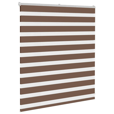 VidaXL zebra rullegardin 125x100 cm stof bredde 120,9 cm polyester brun