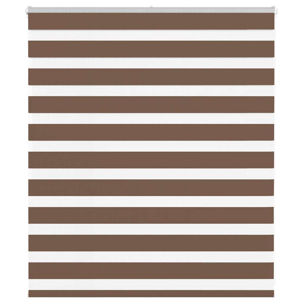 VidaXL zebra rullegardin 130x100 cm stof bredde 125,9 cm polyester brun