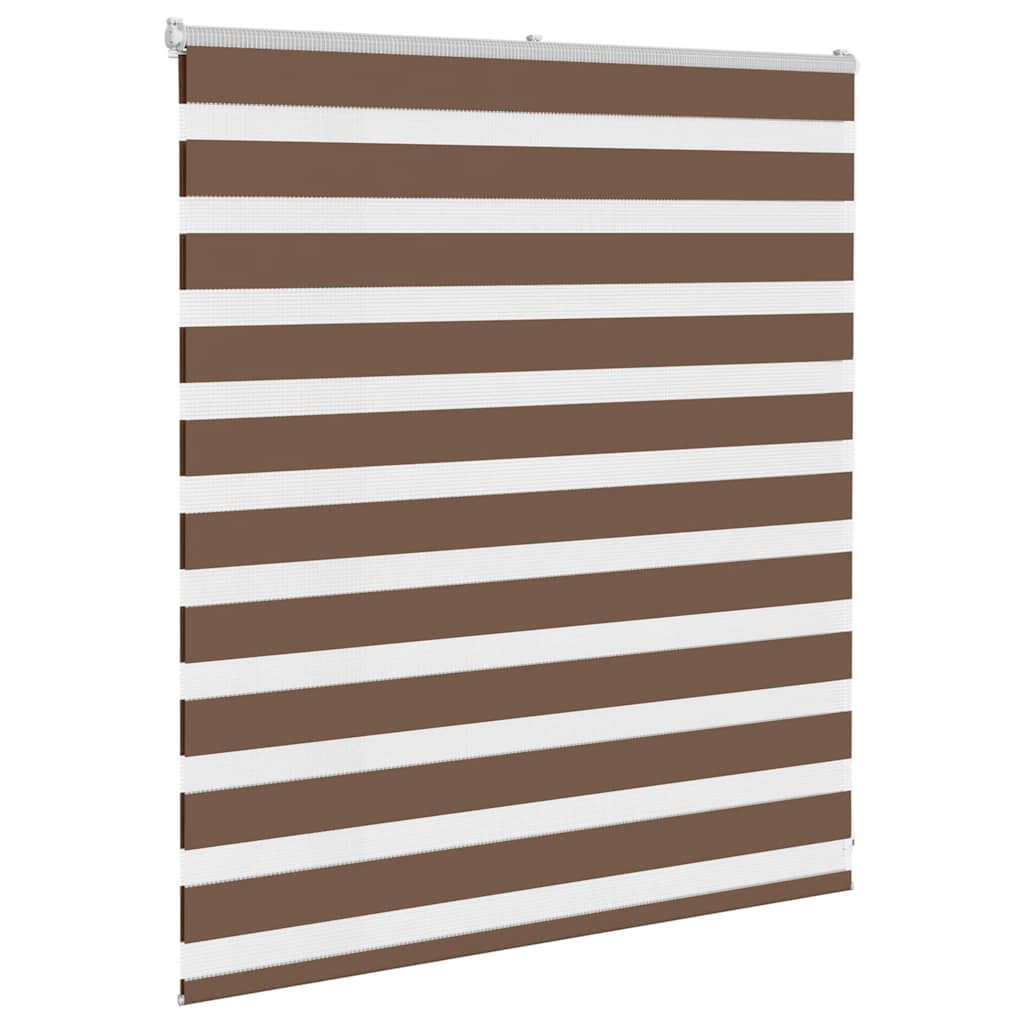VidaXL zebra rullegardin 130x100 cm stof bredde 125,9 cm polyester brun