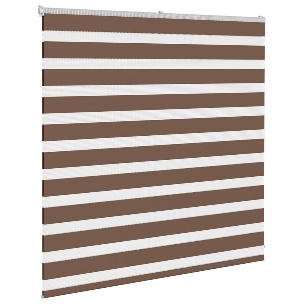 VidaXL zebra rullegardin 140x100 cm stof bredde 135,9 cm polyester brun