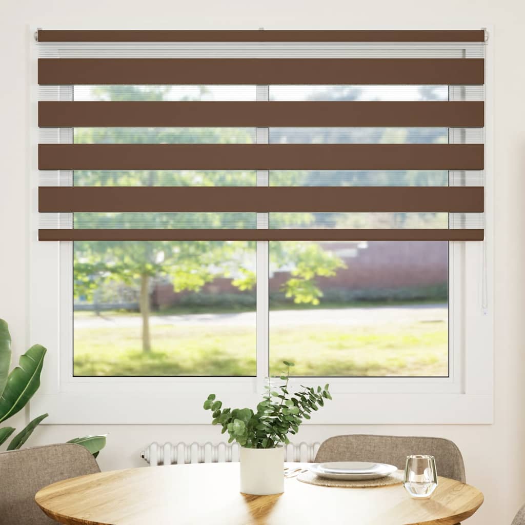 VidaXL zebra rullegardin 160x100 cm stof bredde 155,9 cm polyester brun
