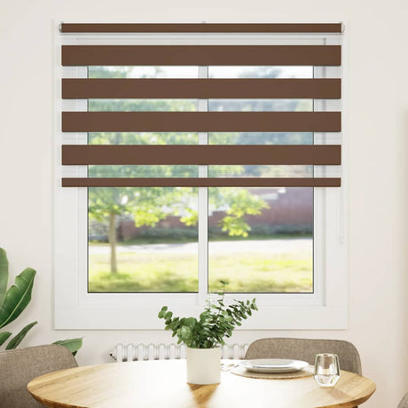 VidaXL zebra rullegardin 135x150 cm stof bredde 130,9 cm polyester brun