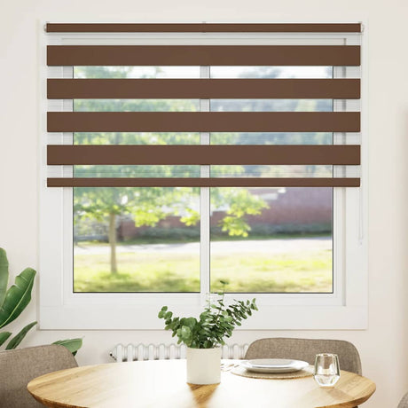 VidaXL zebra rullegardin 140x150 cm stof bredde 135,9 cm polyester brun