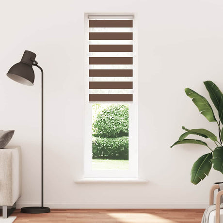VidaXL zebra rullegardin 55x200 cm stofbredde 50,9 cm polyester brun
