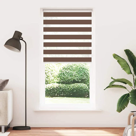 VidaXL zebra rullegardin 105x200 cm stof bredde 100,9 cm polyester brun