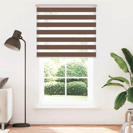 VidaXL zebra rullegardin 125x200 cm stofbredde 120,9 cm polyester brun
