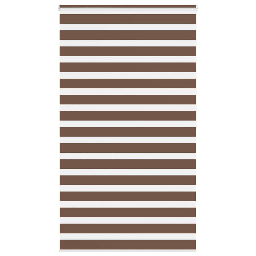 VidaXL zebra rullegardin 130x200 cm stof bredde 125,9 cm polyester brun