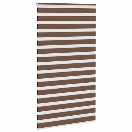 VidaXL zebra rullegardin 135x200 cm stof bredde 130,9 cm polyester brun