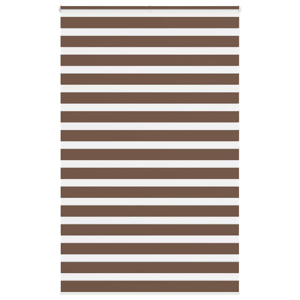 VidaXL zebra rullegardin 145x200 cm stof bredde 140,9 cm polyester brun