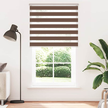 VidaXL zebra rullegardin 120x230 cm stof bredde 115,9 cm polyester brun
