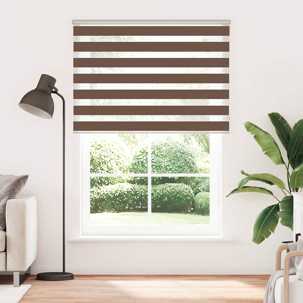 VidaXL zebra rullegardin 160x230 cm stof bredde 155,9 cm polyester brun