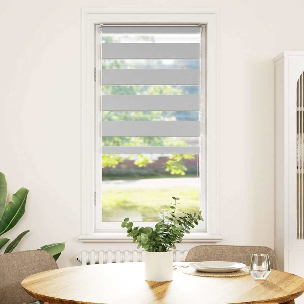 VidaXL zebra rullegardin 55x100 cm stofbredde 50,9 cm lysegrå