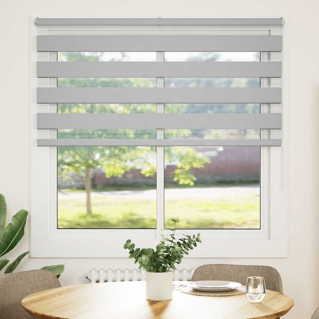 VidaXL zebra rullegardin 150x100 cm stofbredde 145,9 cm lysegrå