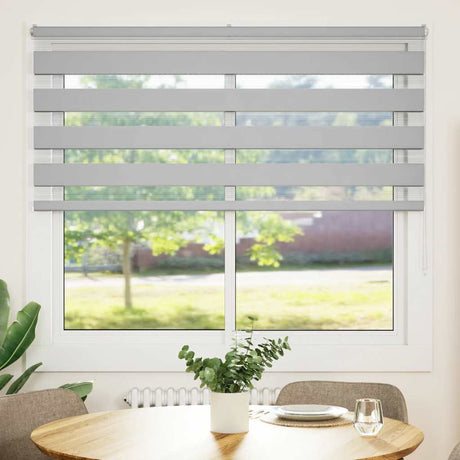 VidaXL zebra rullegardin 165x150 cm stofbredde 160,9 cm lysegrå