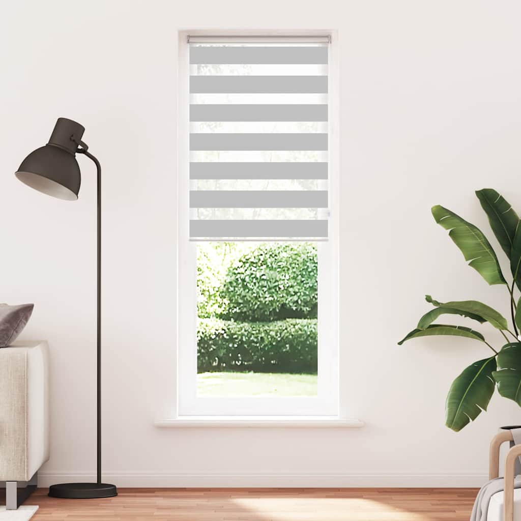VidaXL zebra rullegardin 90x200 cm stofbredde 85,9 cm lysegrå