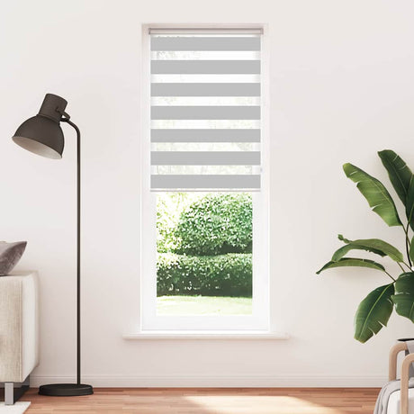 VidaXL zebra rullegardin 90x200 cm stofbredde 85,9 cm lysegrå
