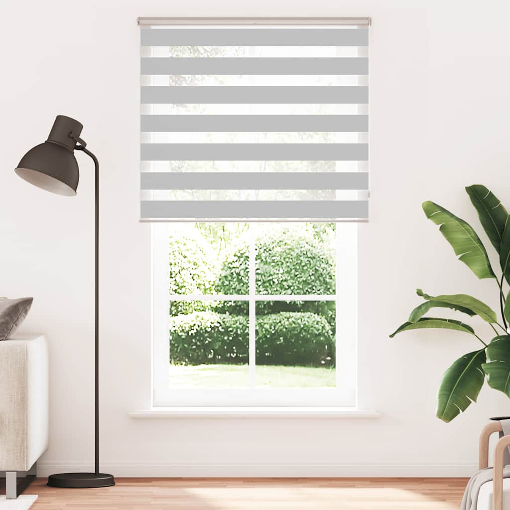 VidaXL zebra rullegardin 130x230 cm stofbredde 125,9 cm lysegrå
