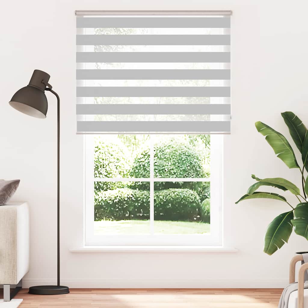 VidaXL zebra rullegardin 150x230 cm stofbredde 145,9 cm lysegrå