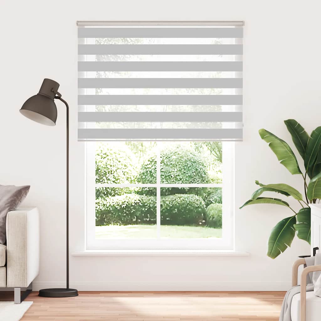 VidaXL zebra rullegardin 155x230 cm stofbredde 150,9 cm lysegrå