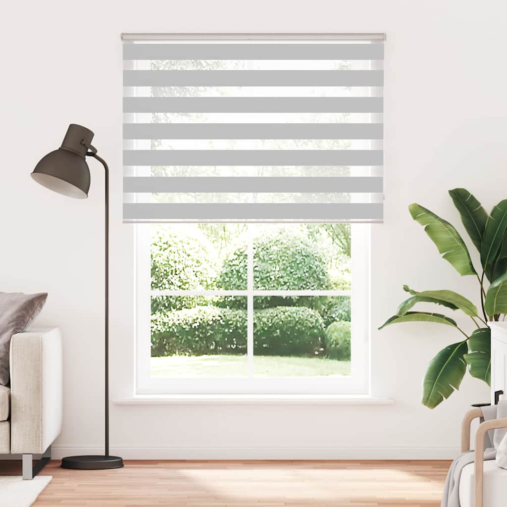 VidaXL zebra rullegardin 160x230 cm stofbredde 155,9 cm lysegrå