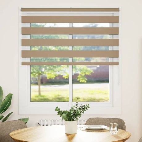 VidaXL zebragardin 125x100 cm stofbredde 120,9 cm polyester sandbrun