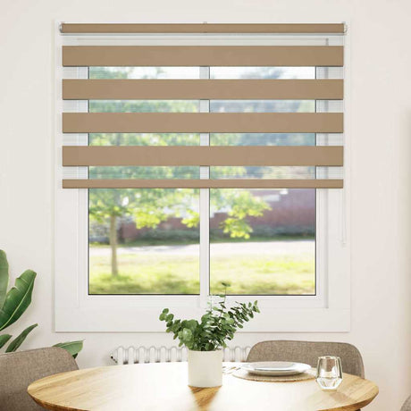 VidaXL zebragardin 135x150 cm stofbredde 130,9 cm polyester sandbrun